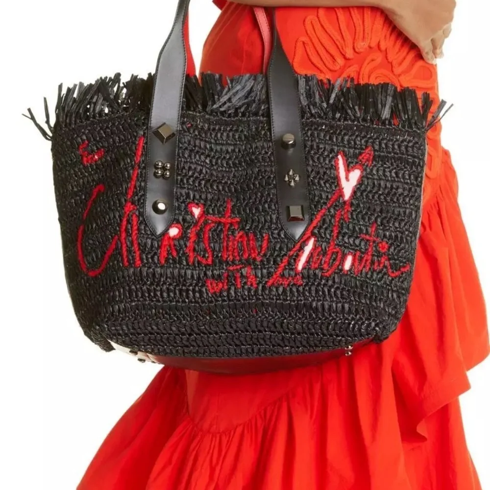 Christian Louboutin Black and Red Tote Bag